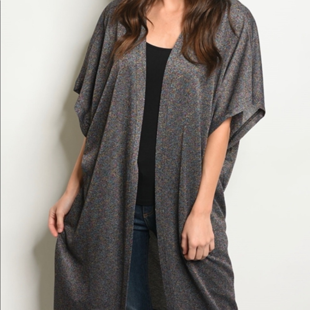 New black shimmer kimono